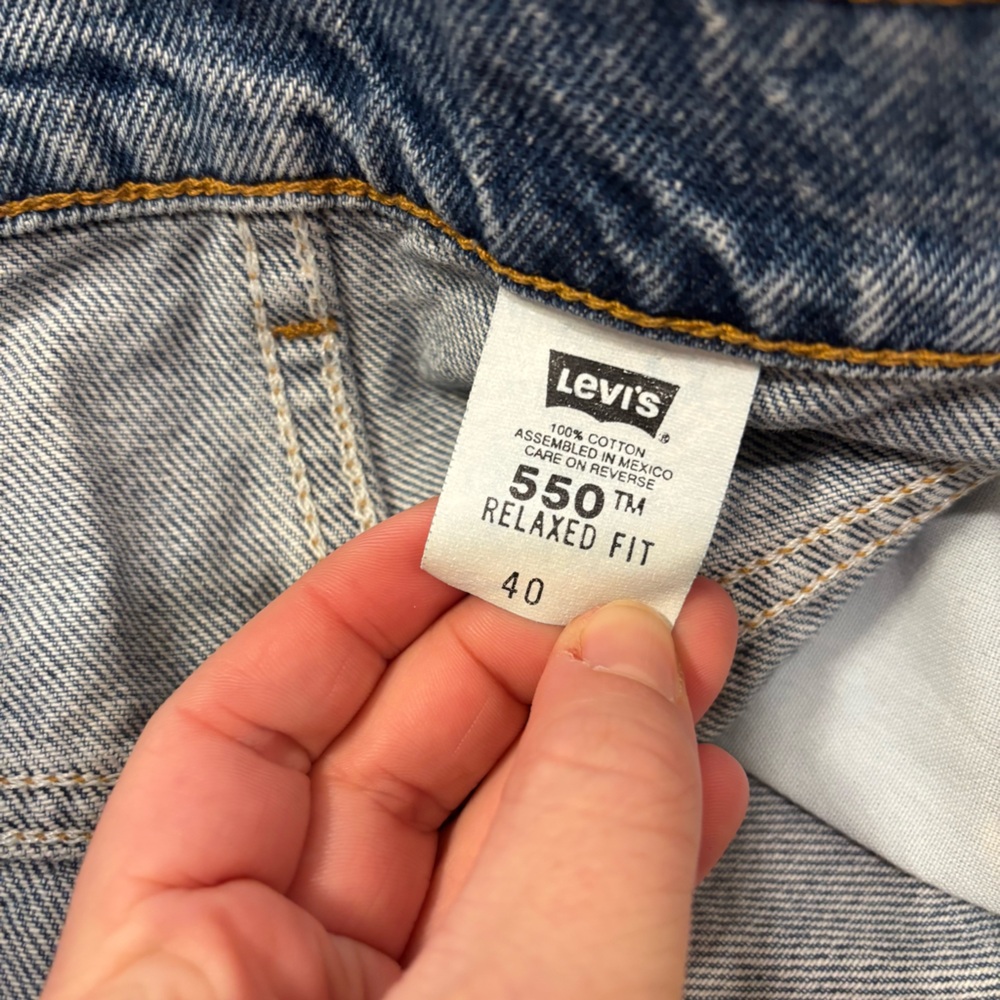 Vtg 1998 Levi’s 550‎ Orange Tab Denim Jean Shorts Jorts Men’s 40 Y2K - Picture 4 of 7